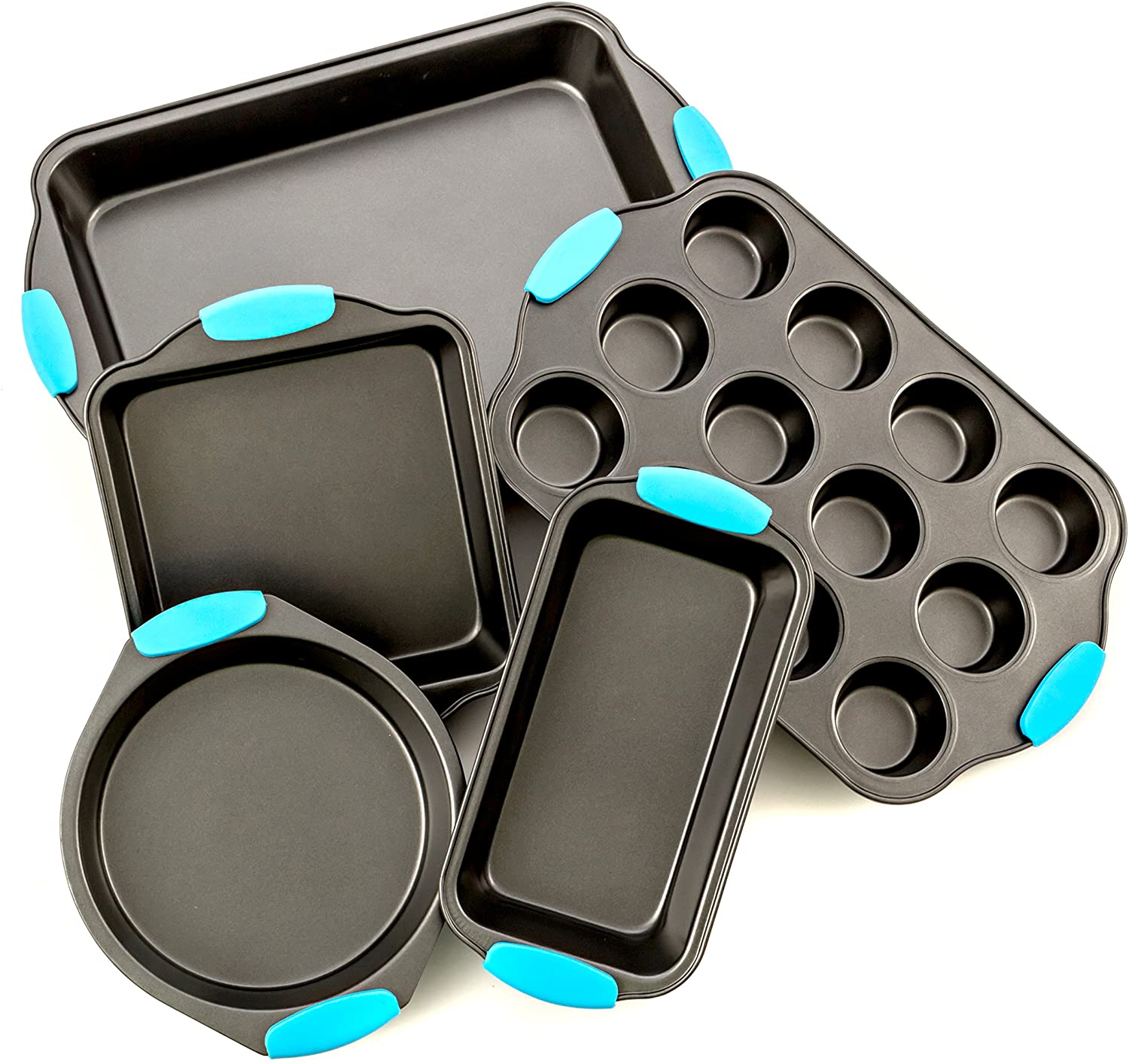 Bakeware Set Premium Nonstick Baking Pans Set of 5 Includes a Pie